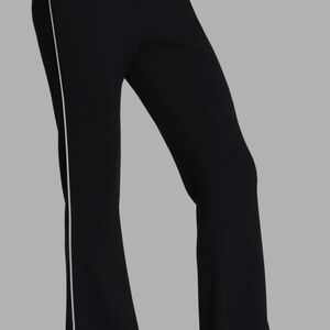 SPANX Women's Black Side-Stripe Pants SPANXAir Pique Knit Flare Leg Track